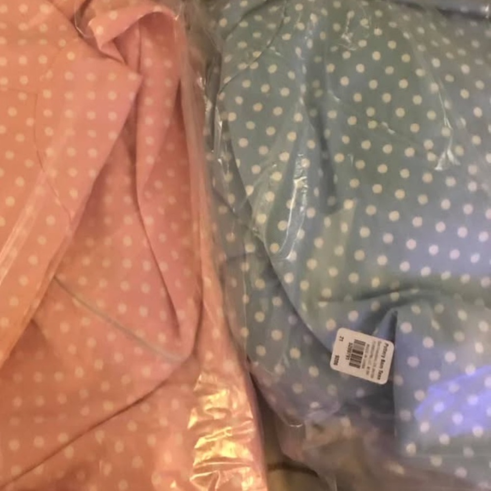 Pottery Barn Blue Polka Dot bean bag chair cover